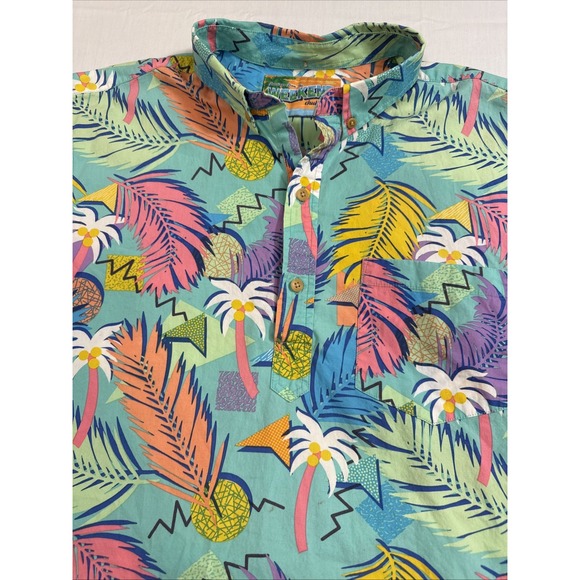 SHIRT CHUBBIES MENS XL Greetings From The Weekend Tropical Hawaiian Popover - Picture 2 of 8